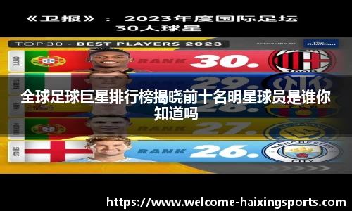 全球足球巨星排行榜揭晓前十名明星球员是谁你知道吗